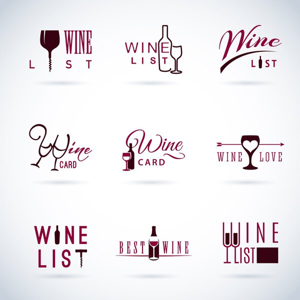 design wine icons for food and drink