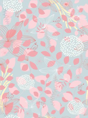 Güzel çiçeklerle kusursuz desen