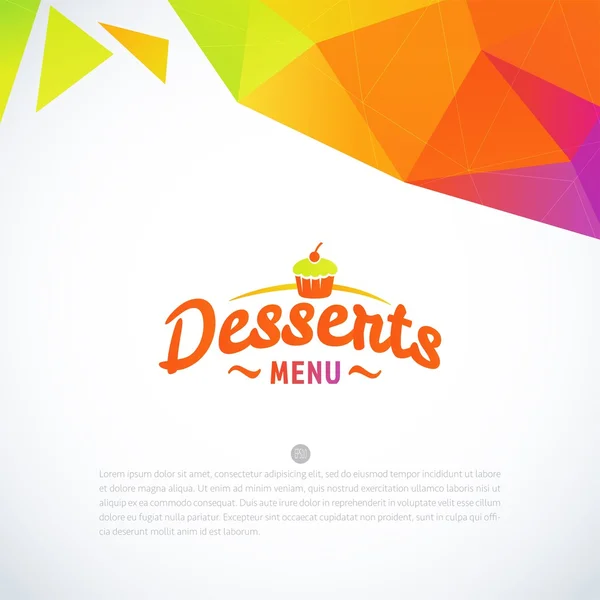 Designvorlage für Dessertmenüs — Stockvektor