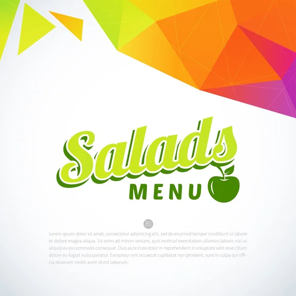 Salad Menu design template — Stock Vector