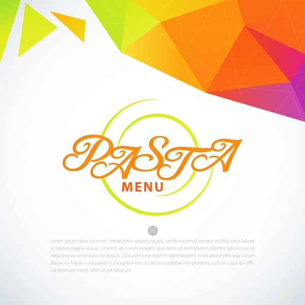 Pasta Menu design template — Stock Vector