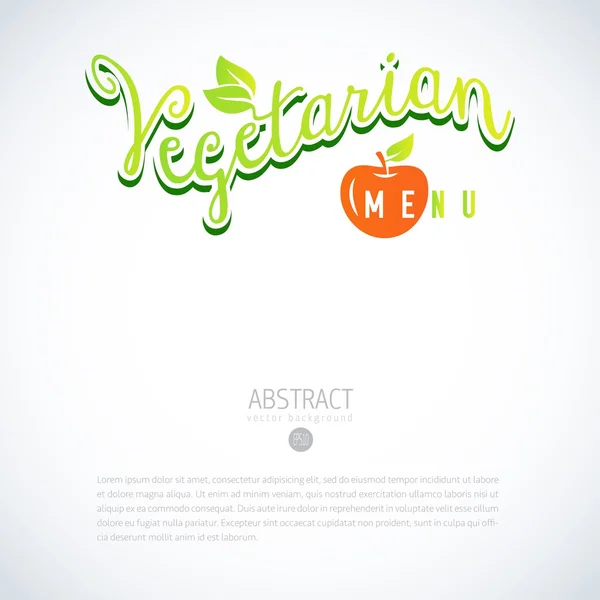 Vegetarian vector menu design template — Stock Vector