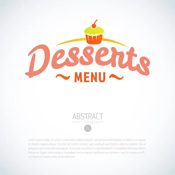 Dessert vector menu design template — Stock Vector