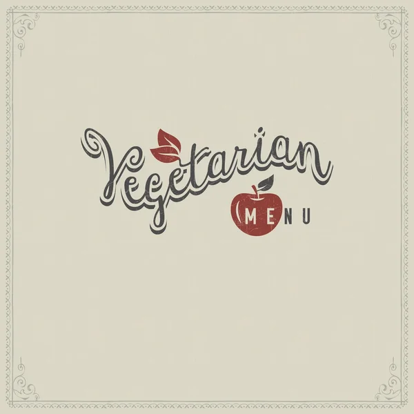 Ročník grafický prvek pro vegetariánské menu — Stockový vektor