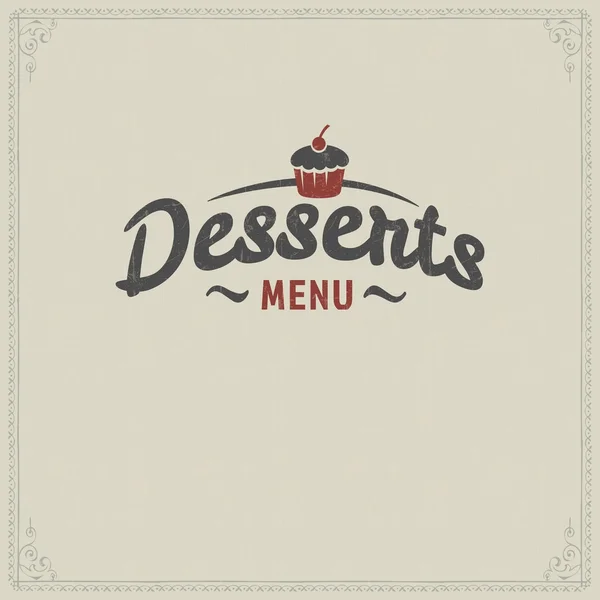 Vintage graphic element for desserts menu — Stock Vector