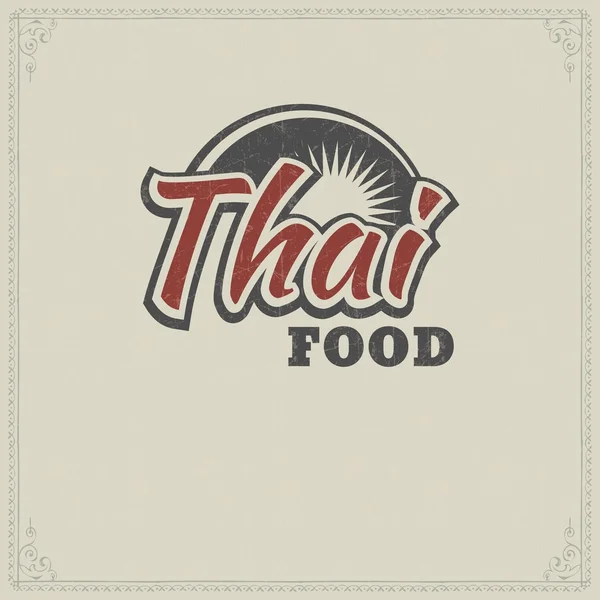 Elemento gráfico vintage para menu tailandês — Vetor de Stock