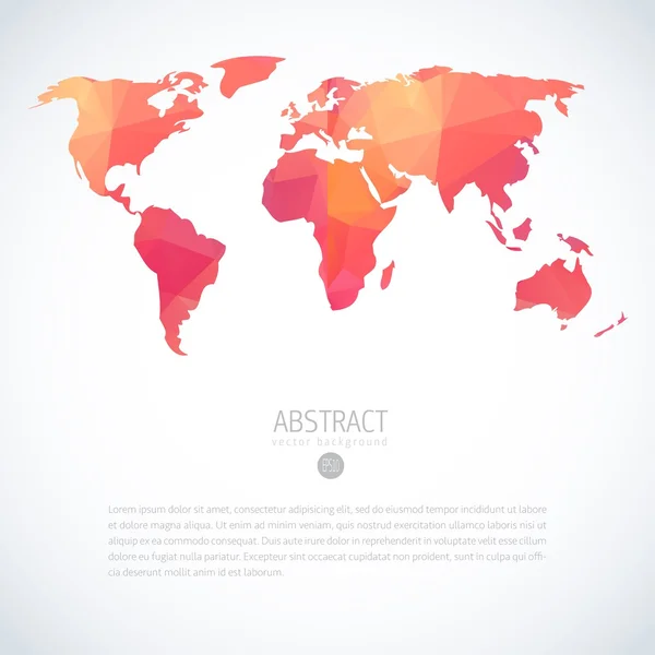 Abstract vector template with world map — Stock Vector