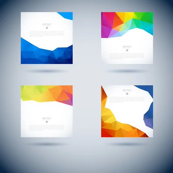 Set van abstracte 3d geometrische kleurrijke achtergrond — Stockvector