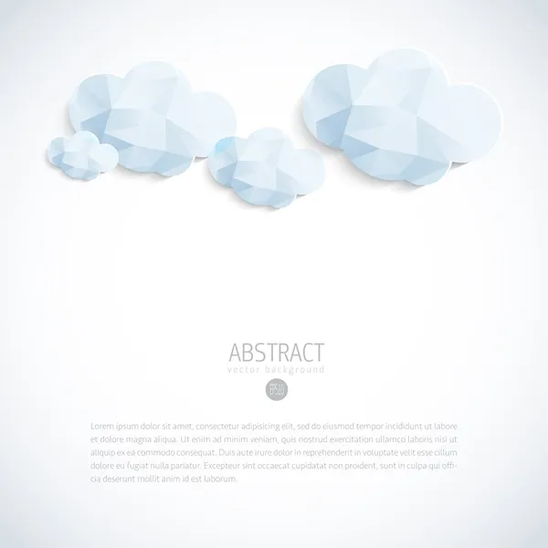 3d geometrik vektör arka plan bulutlar ile — Stok Vektör