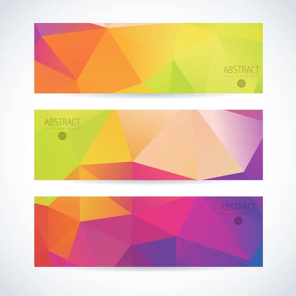 Un conjunto de banners vectoriales modernos con triángulos — Vector de stock