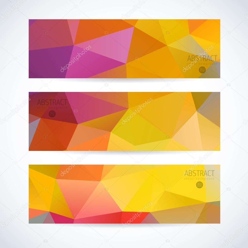 A set of modern vector banners with triangles