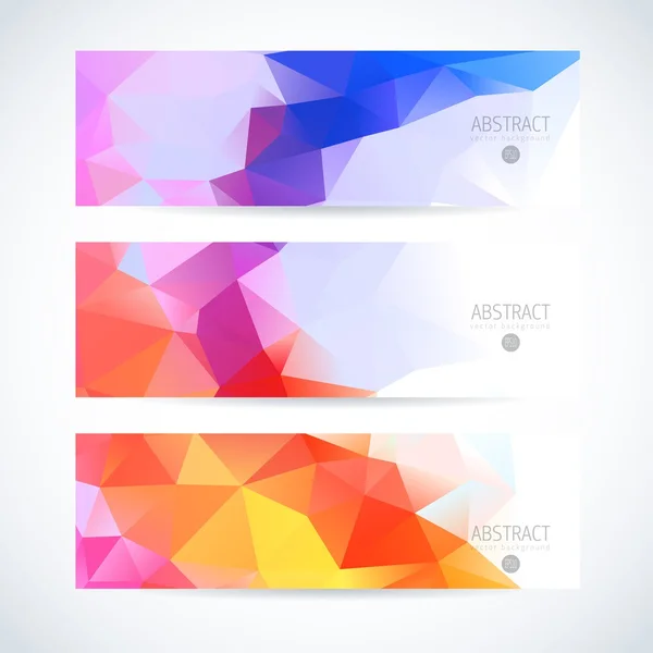 Intestazione del sito web o banner colorato mosaico set — Vettoriale Stock