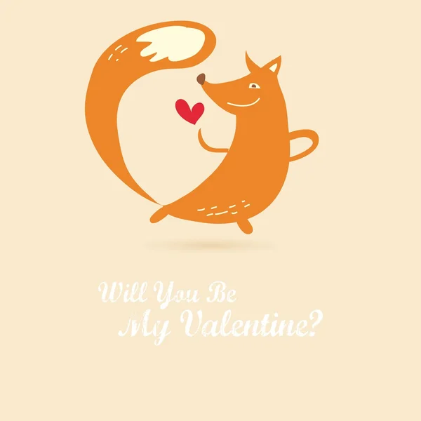 Carte d'amour vintage vectorielle avec animal mignon . — Image vectorielle