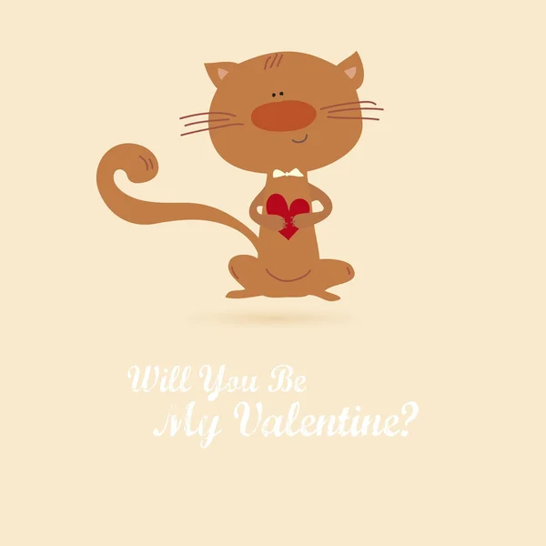 Vector vintage love card with cute animal. — Stock Vector