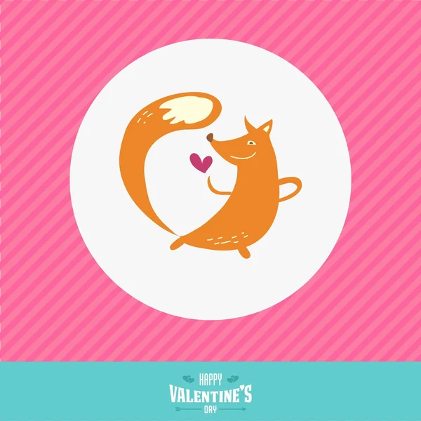 Vector love card with happy animal — Stock Vector