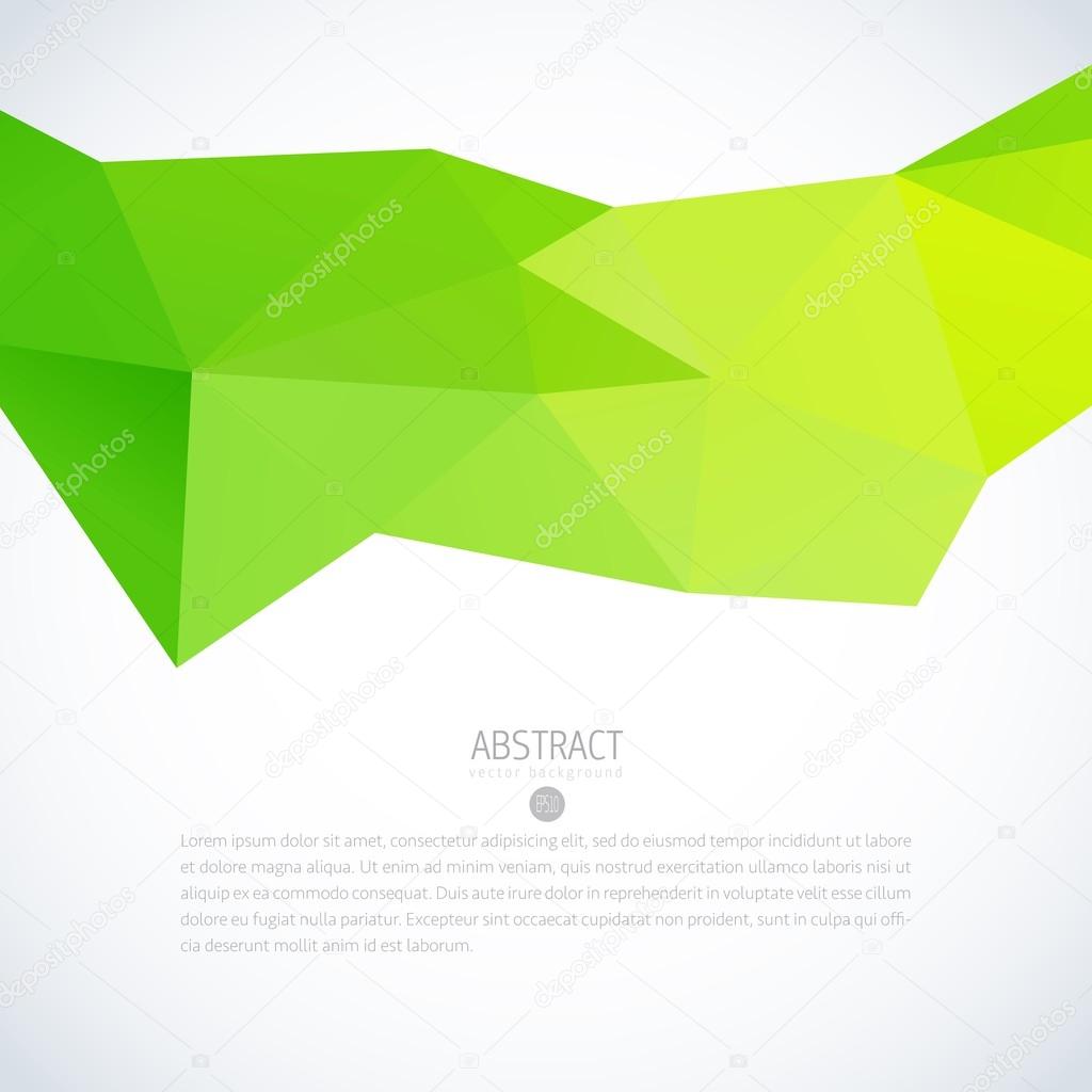 Abstract vector modern background with green triangle object