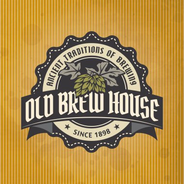 retro tarzı bira etiket.