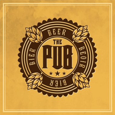 retro tarzı bira etiket.