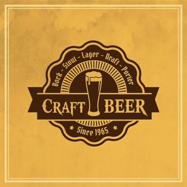 retro tarzı bira etiket.