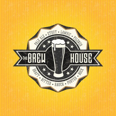 retro tarzı bira etiket.