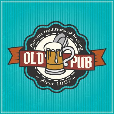 retro tarzı bira etiket.