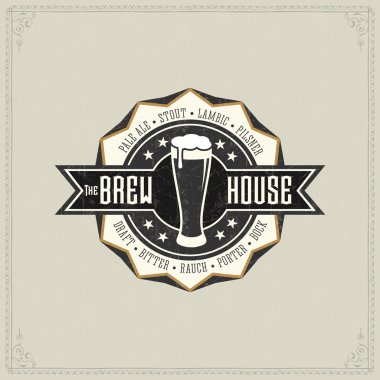 retro tarzı bira etiket.