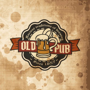 retro tarzı bira etiket.