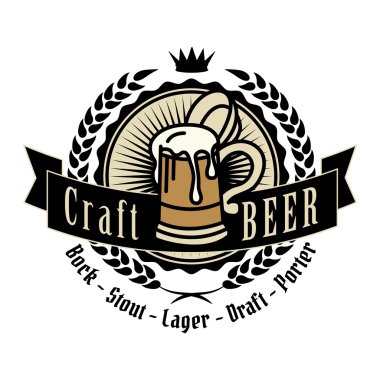 Retro styled vector label of beer. clipart