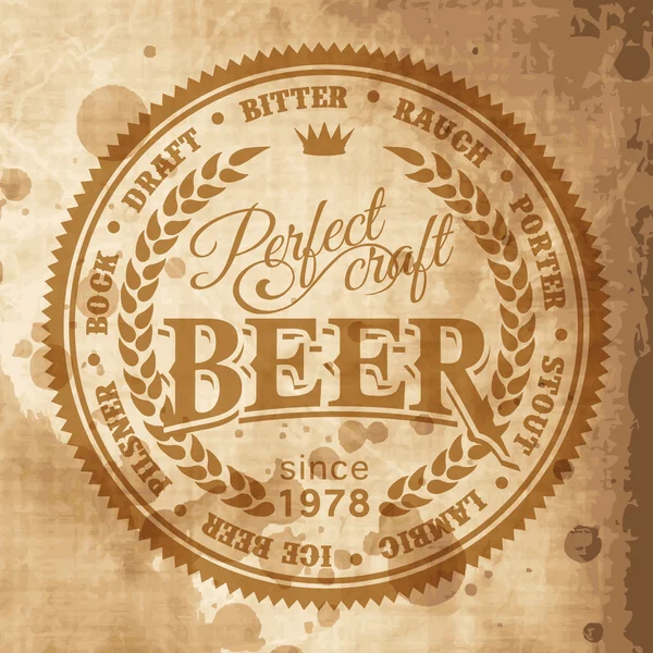 Retro styled label of beer. — Stock Vector