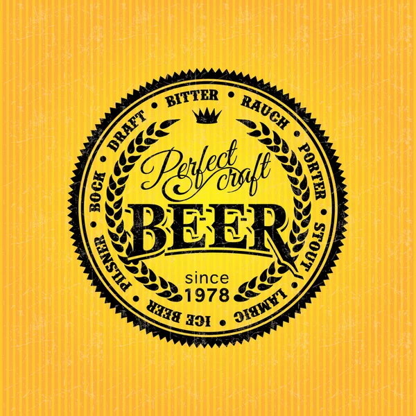 Modelo de design de rótulo de cerveja — Vetor de Stock