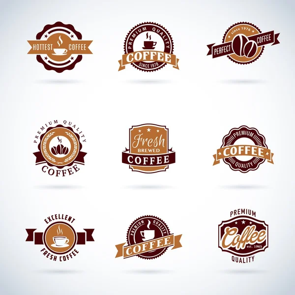 Set of modern vector coffee badges and labels — Stock Vector