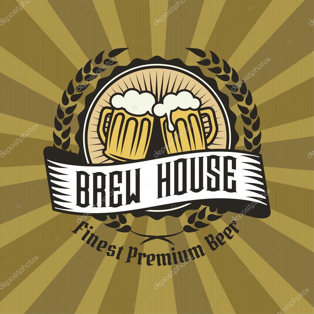 Retro styled label of beer. Good as a template of advertisement. Editable layered vector.