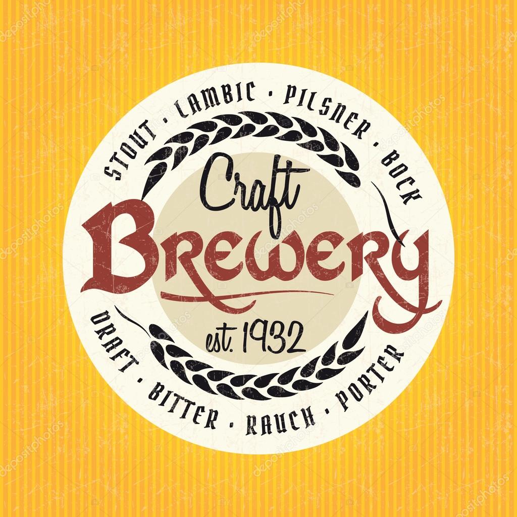 Retro styled label of beer.