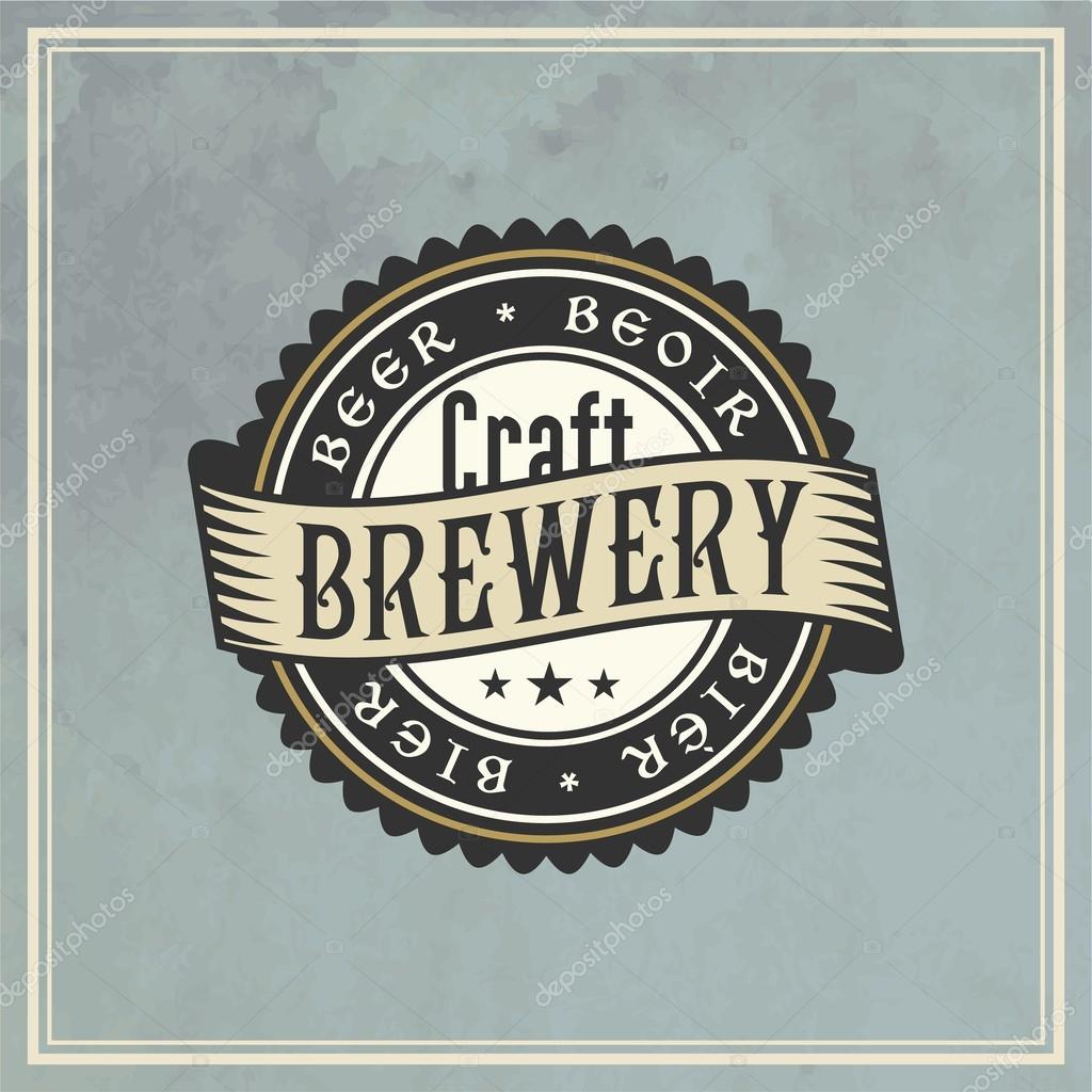 Retro styled label of beer. Good as a template of advertisement. Editable layered vector.