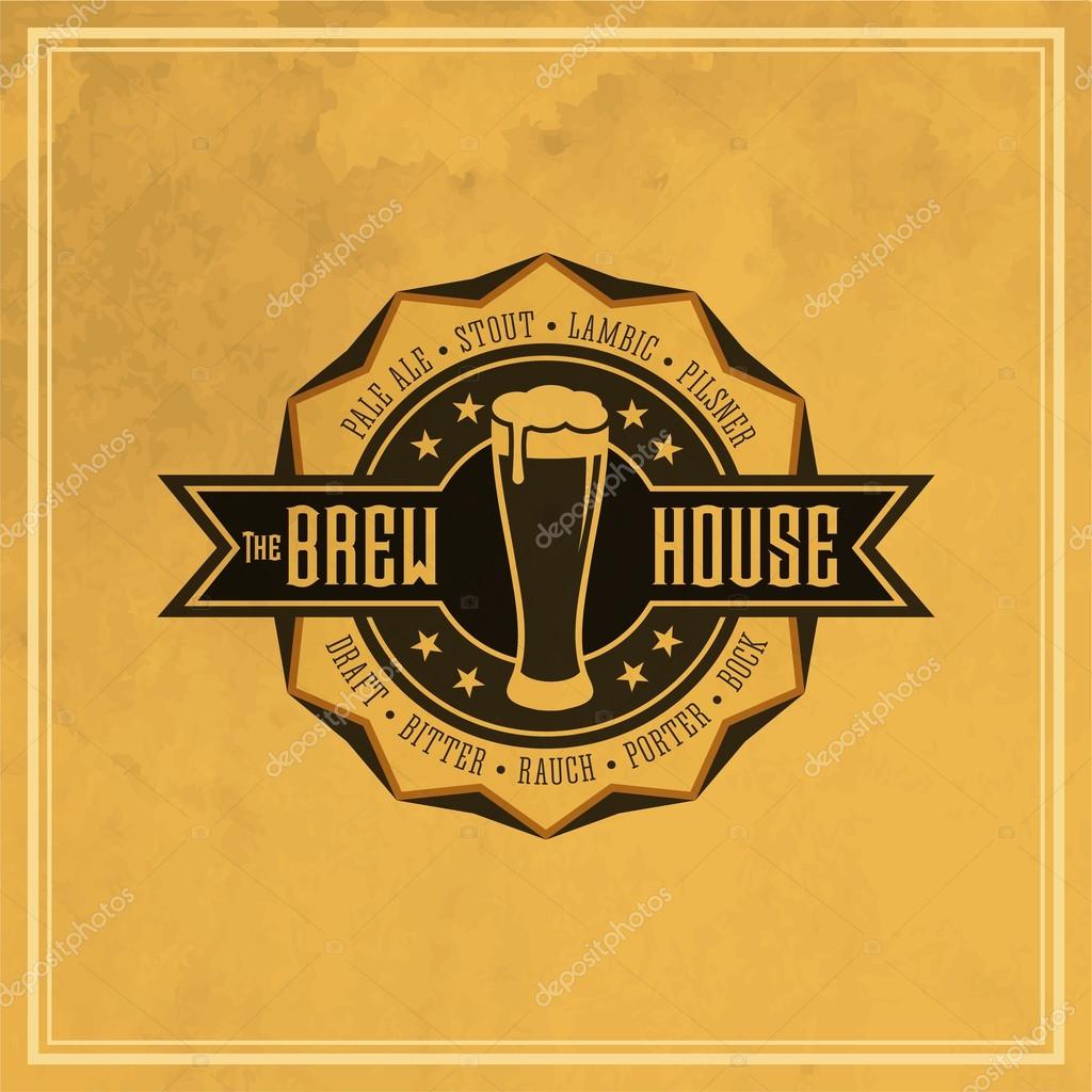 Retro styled label of beer. Good as a template of advertisement. Editable layered vector.