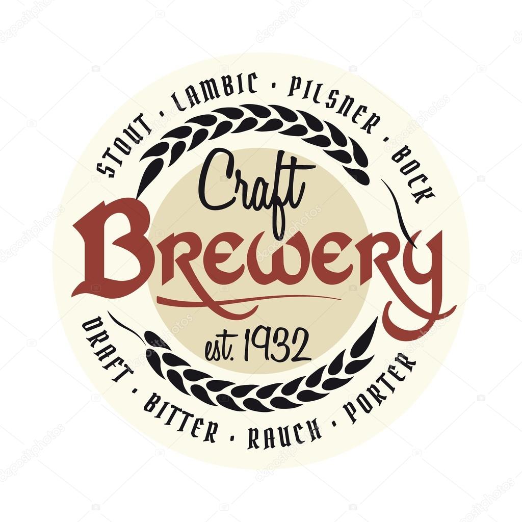Retro styled vector label of beer.