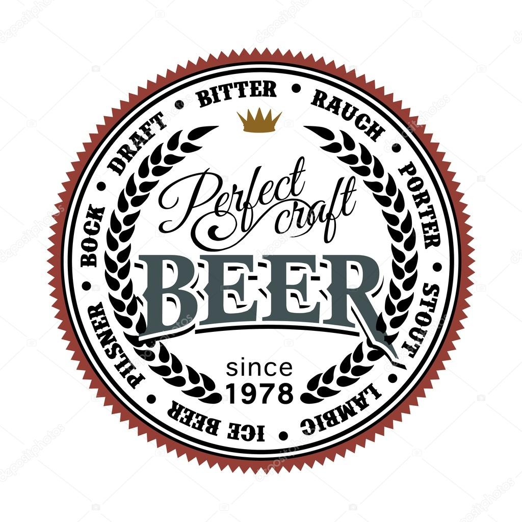 Retro styled vector label of beer.