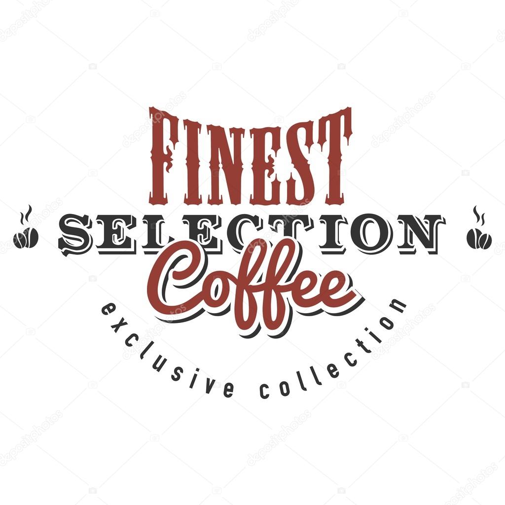 Vector coffee shop labels with calligraphy