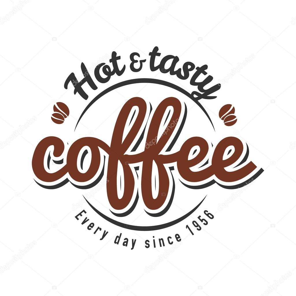 Vector coffee shop labels with calligraphy