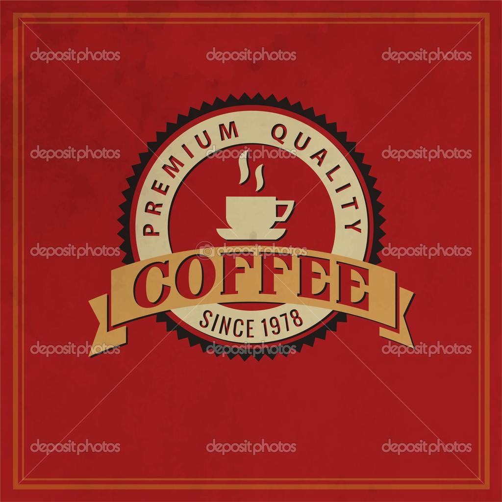 Vintage retro coffee badges or labels