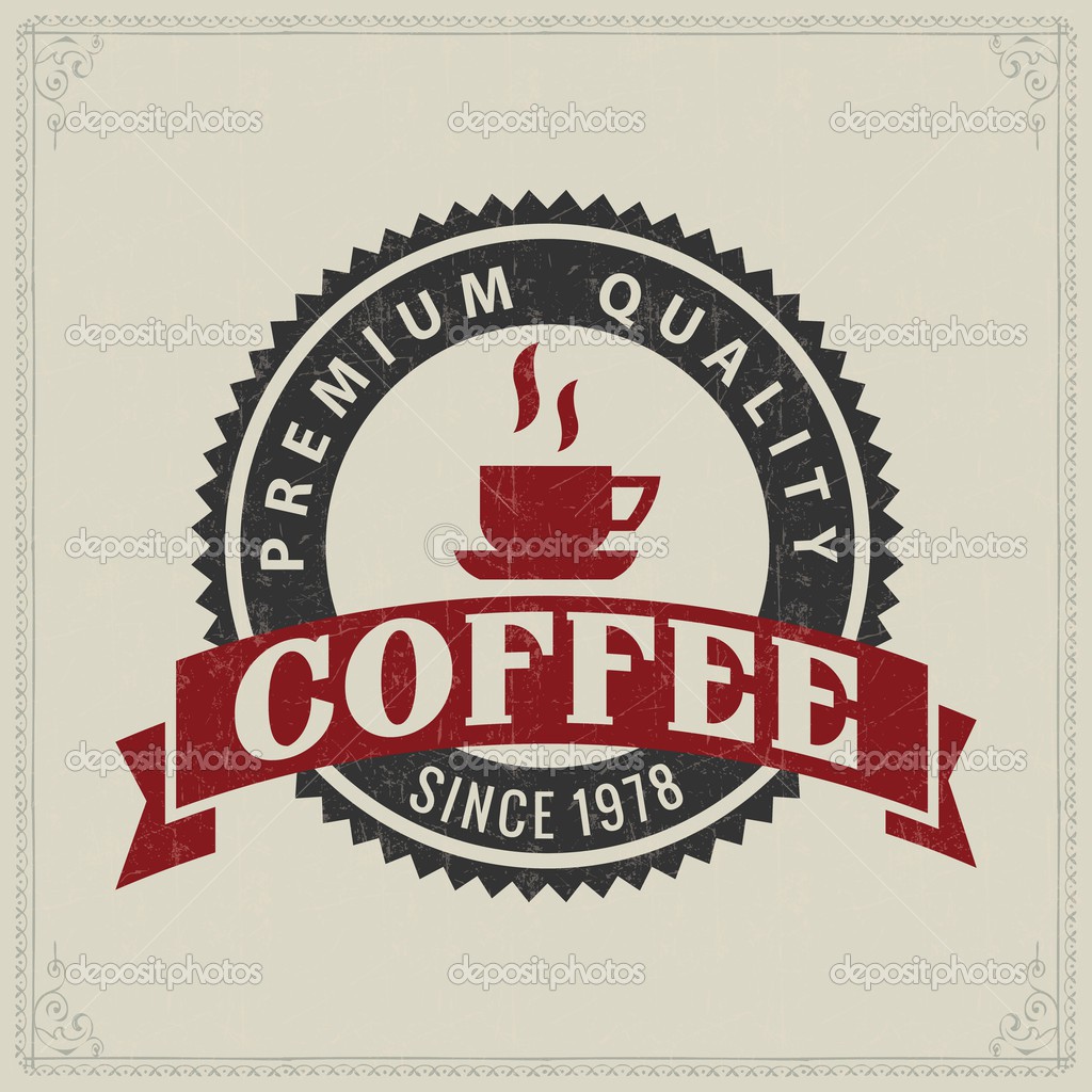 Vintage retro coffee badges or labels
