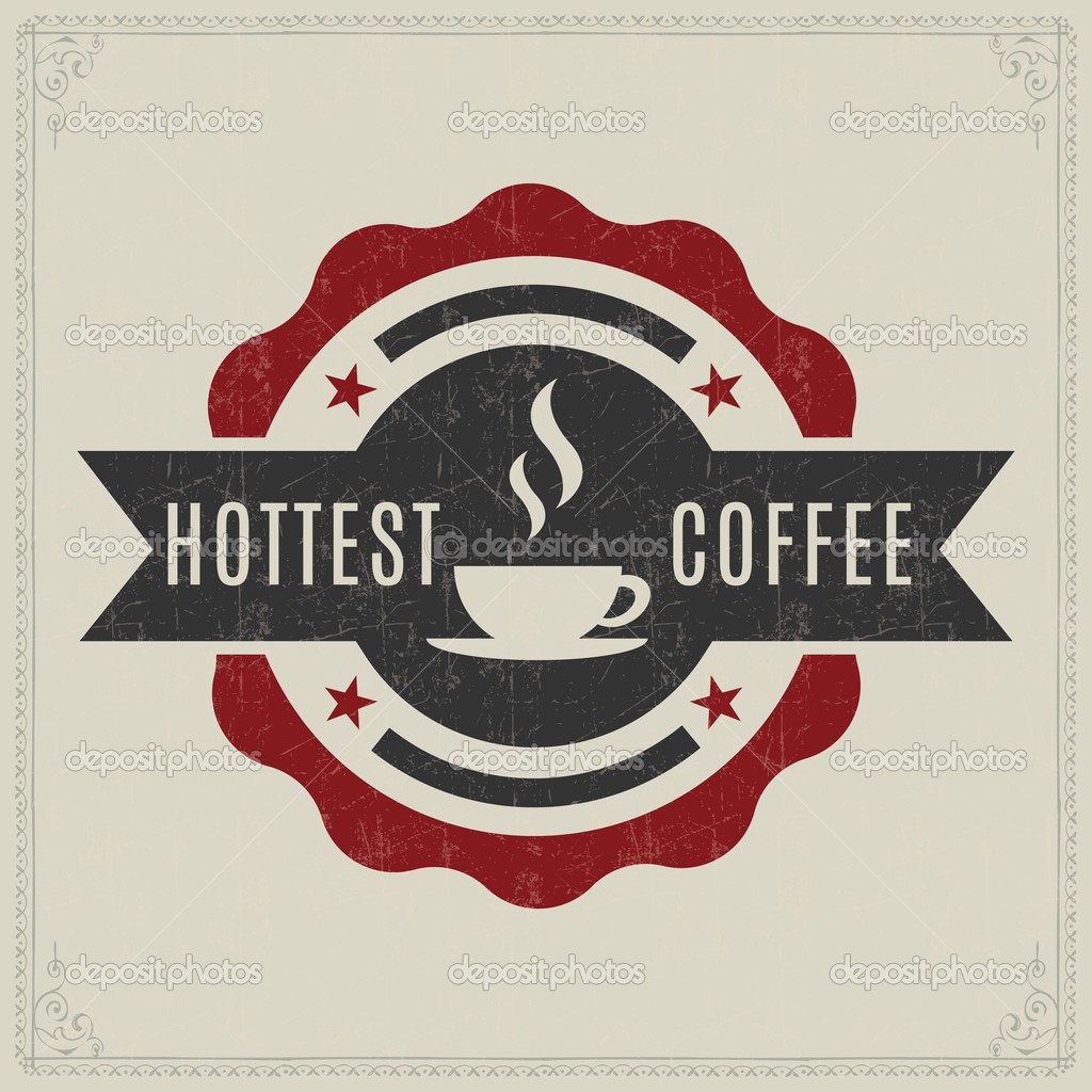 Vintage retro coffee badges or labels