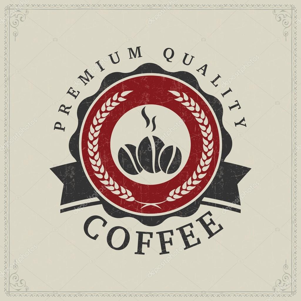 Vintage retro coffee badges or labels