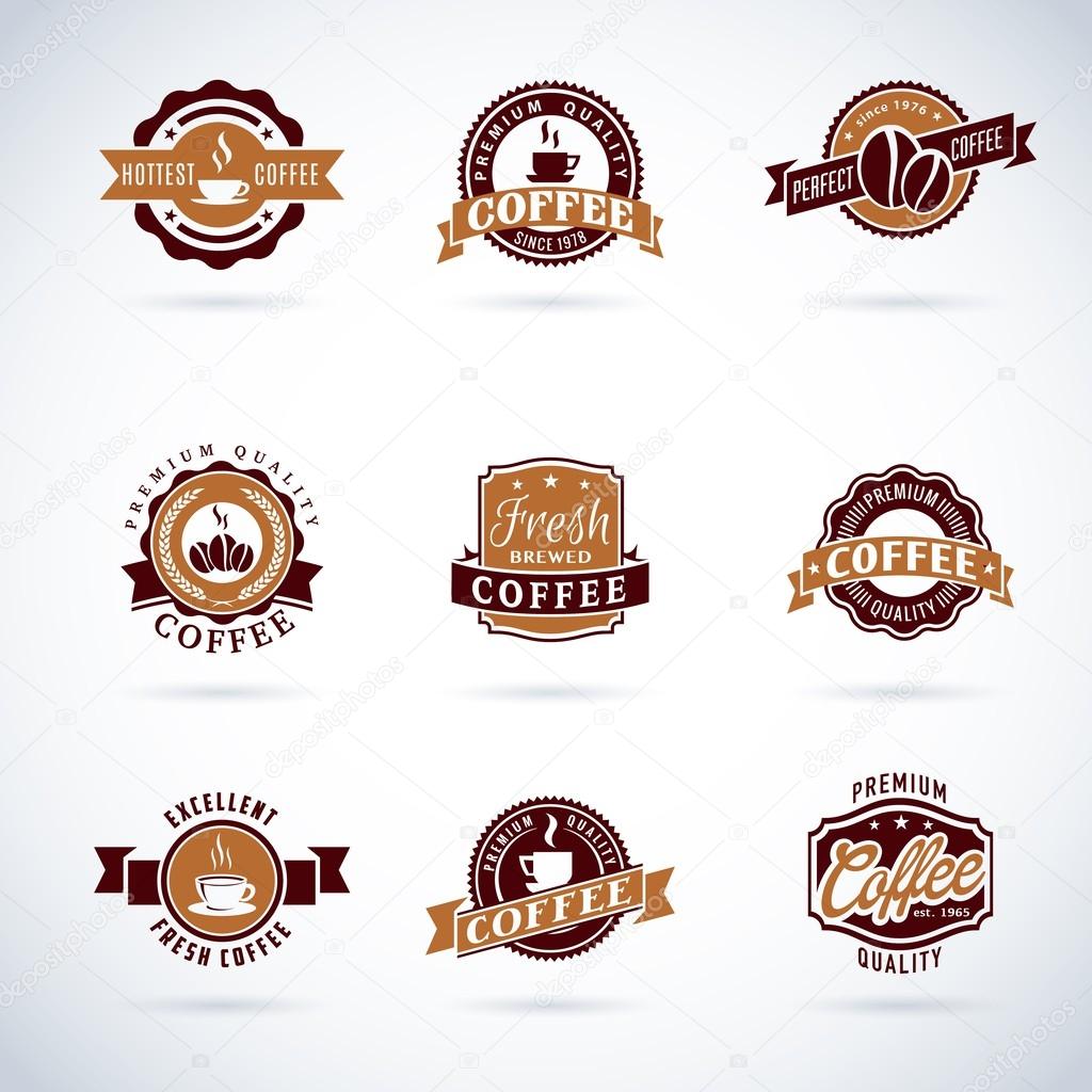 Set of modern vector coffee badges and labels