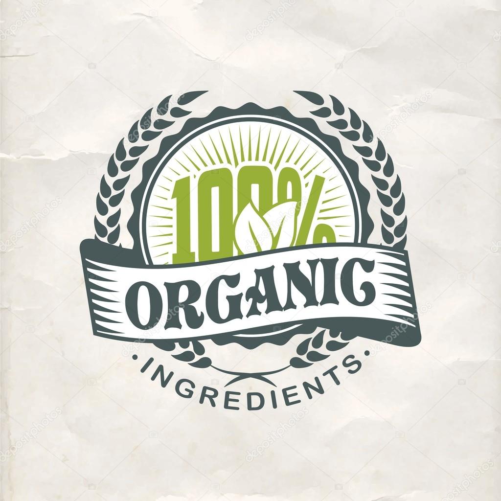 Vintage eco green sticker label