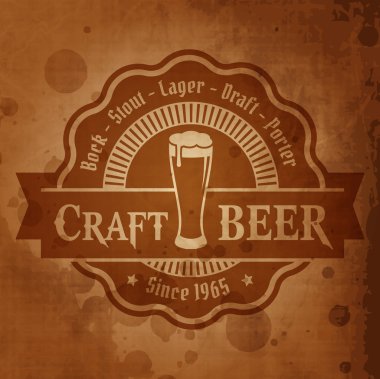 retro tarzı bira etiket.