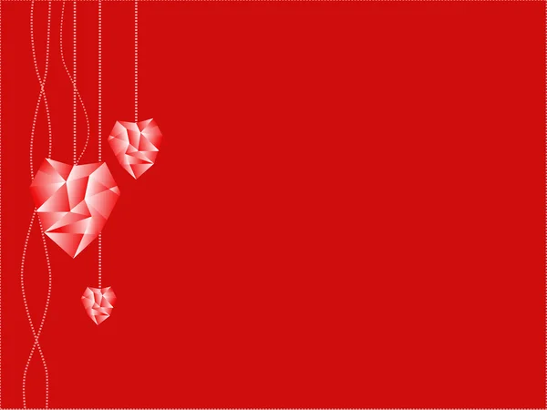 Красное алмазное сердце — стоковый вектор