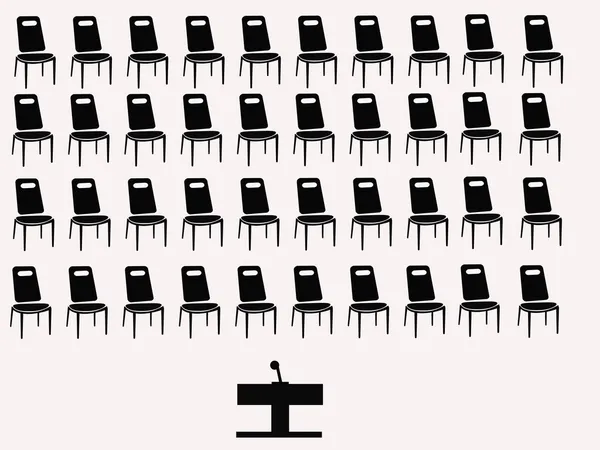椅子およびスピーカーのテーブル — ストックベクタ
