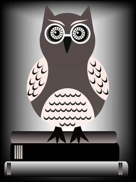 Hibou avec des lunettes — Image vectorielle