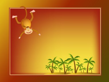 maymun çizim ile çerçeve